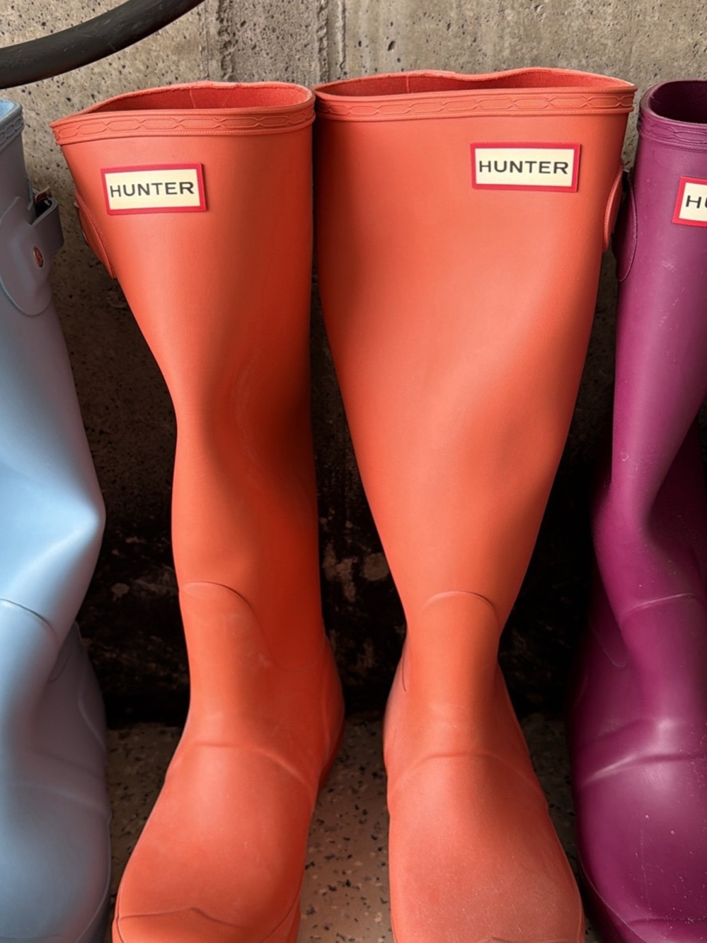 Hunter Orange Tall Rain Boots